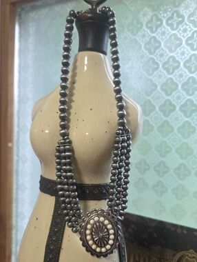 Western/Boho Style Triple Beaded Cream Pendant